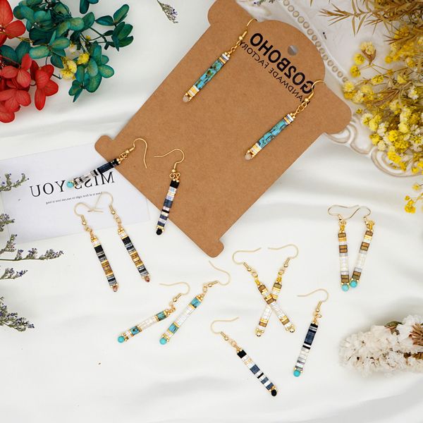 

go2boho creative tila rainbow long earrings bohemian women's earrings, Golden