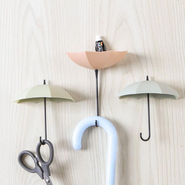 

3pcs/lot umbrella hook strong self adhesive door wall hangers hooks suction heavy rack sucker kitchen bathroom accessories & rails