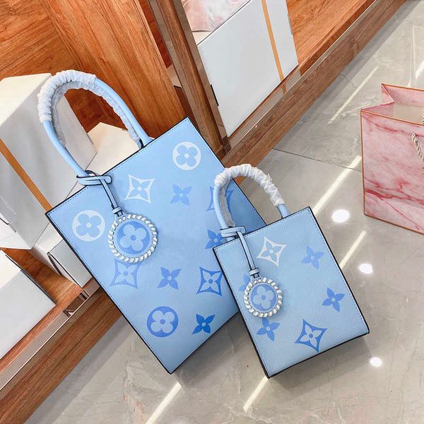 

blue women shopping bag fashion designer classic letter style handbag women's temperament handbags