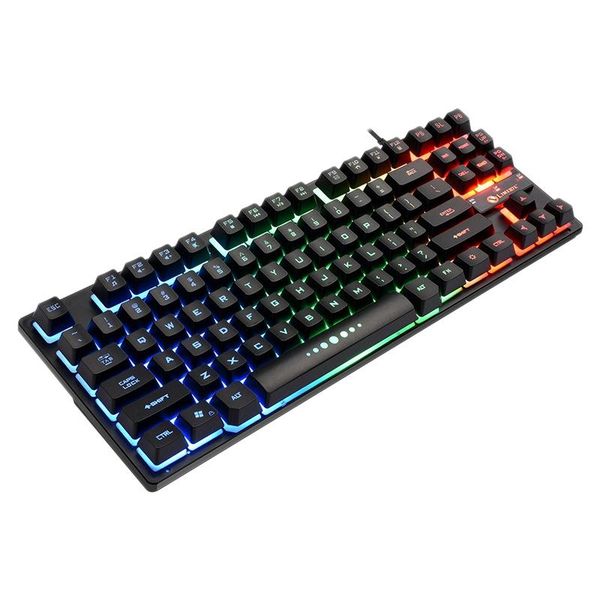 

gaming keyboard luminous gamer mechanical tricolor 87 for deskcomputer lapkeyboards