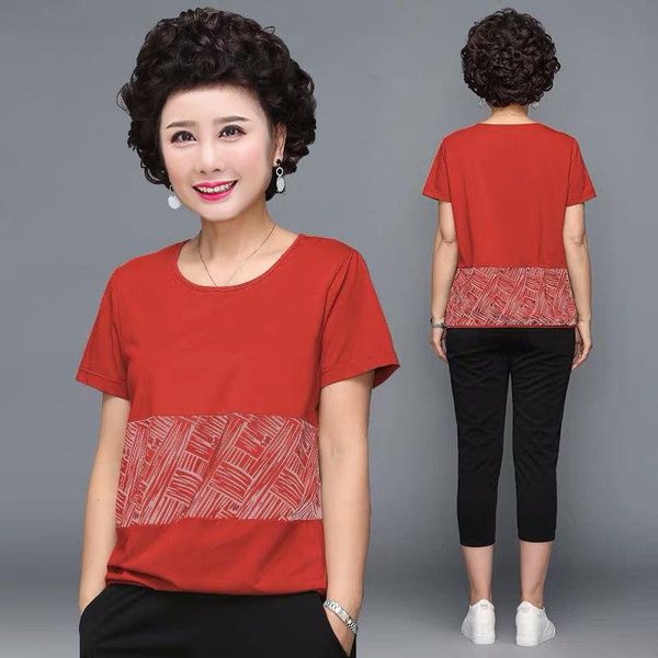 

two piece dress l-5xl plus size women set short sleeve and elastic waist pants summer 2021 tracksuit, White