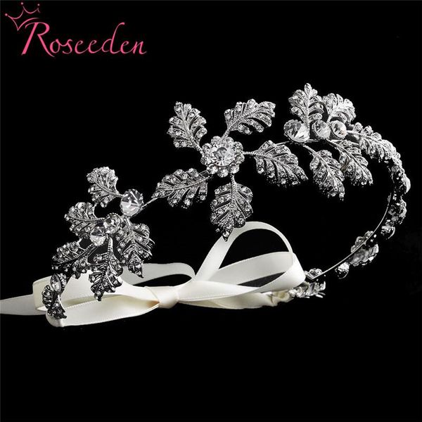 

hair clips & barrettes classic rhodium plated leaves crystal wedding tiara hairband headband bridal headpiece accessories jewelry re3157, Golden;silver