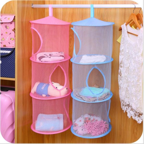 

wall hanging storage bag three-layer over the door organizer foldable for home bedroom bags