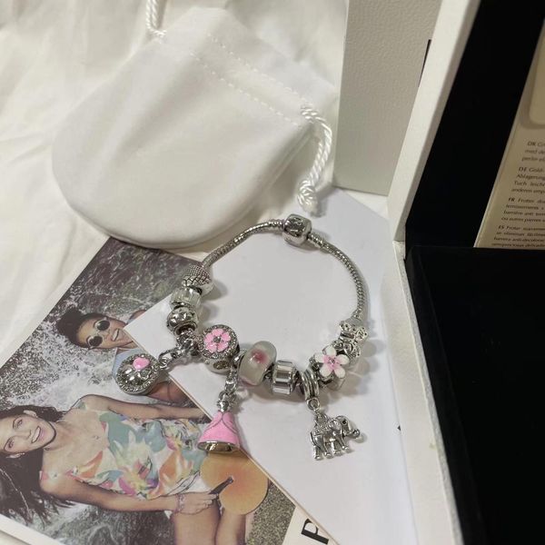 

pan luxury love bracelet designer jewelry bracelets strands beaded snake chai brand charm alloy diamond original box gift, Black