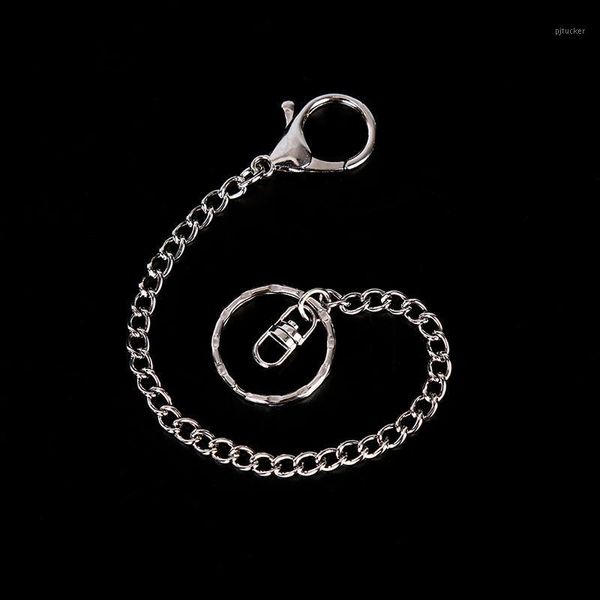 

belts 18cm long metal wallet belt chain rock punk trousers hipster pant jean keychain silver ring clip keyring men's hiphop jewelry1, Black;brown