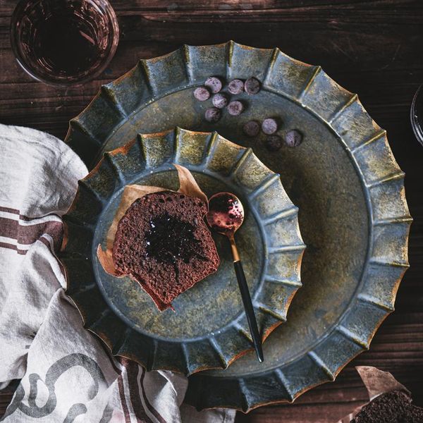 

dishes & plates guopin unique floral rim handcrafted vintage antique metal tray round iron rustic retro for home church party products