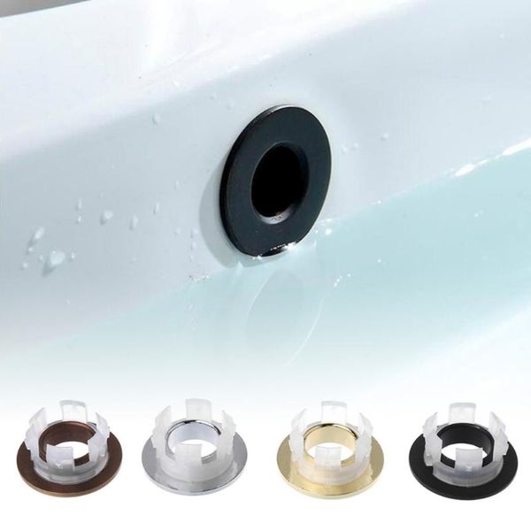 

other bath & toilet supplies 1pcs sink hole round overflow cover copper insert chrome basin bathroom faucet ring