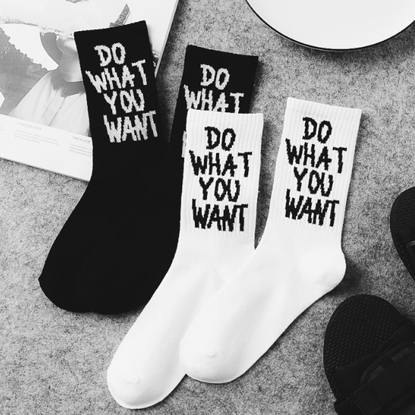 

Cheap Men's Socks Customized OEM Hot Trending Long white Socks, Black