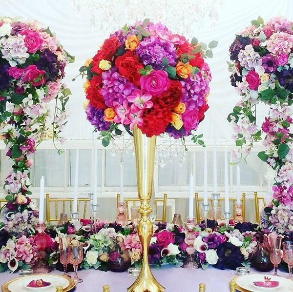

vases gold metal flower vase wedding supply 10pcs/lot