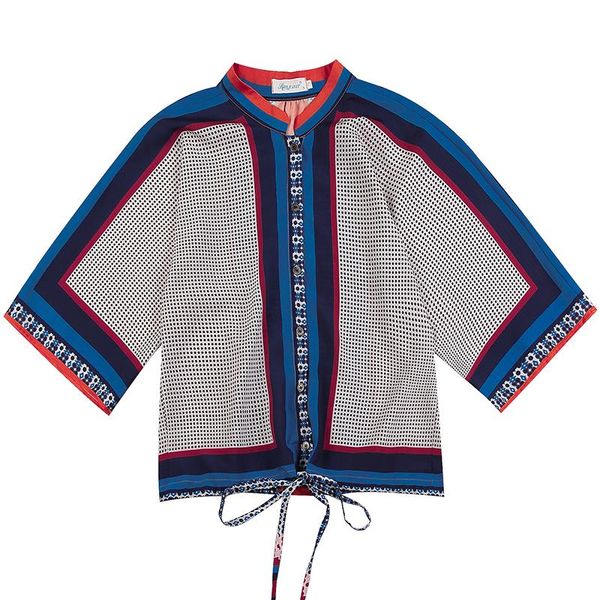 

women's blouses & shirts summer for women 2021 shirring retro unique pattern batwing sleeve single breasted blouse elegant loose top, White