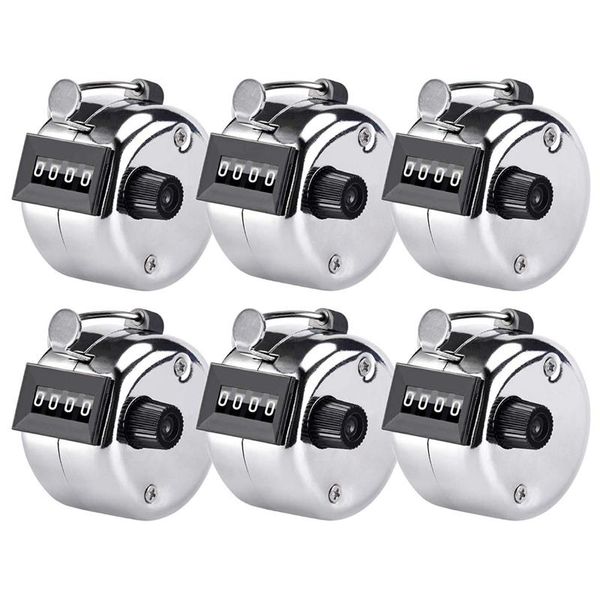

counters 6 pcs hand tally counter 4-digit lap clicker, manual mechanical handheld pitch click with finger ring