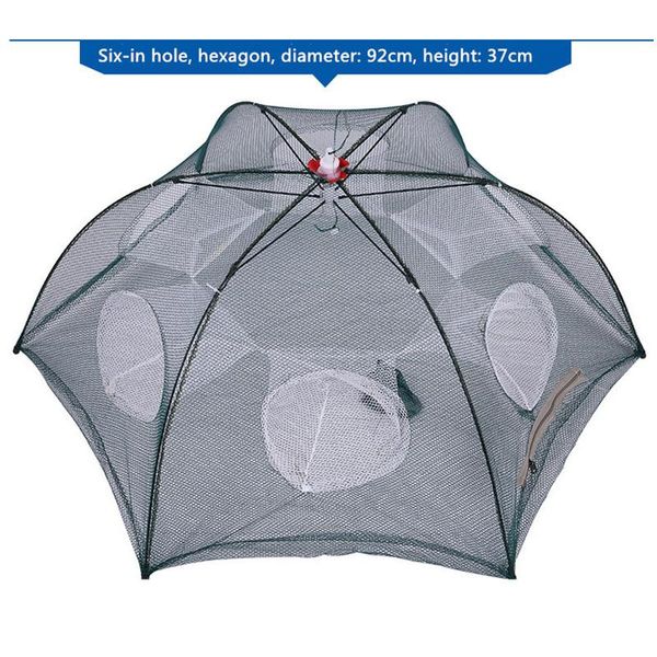 

fishing accessories reinforced 4-hole, 6-hole, 8-hole net for prawn cages, crab strong and wear-resistant foldable nylon nets