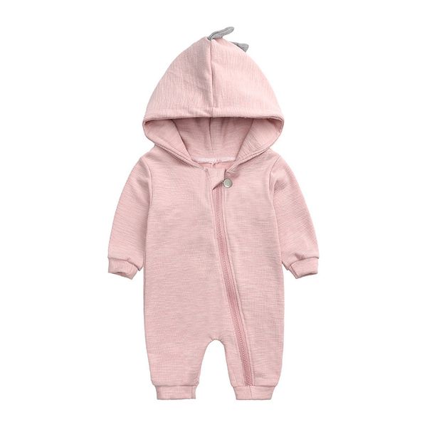 

the baby dinosaurs hooded cotton romper suit long sleeve jumpsuit climb clothes girl 210515, Blue