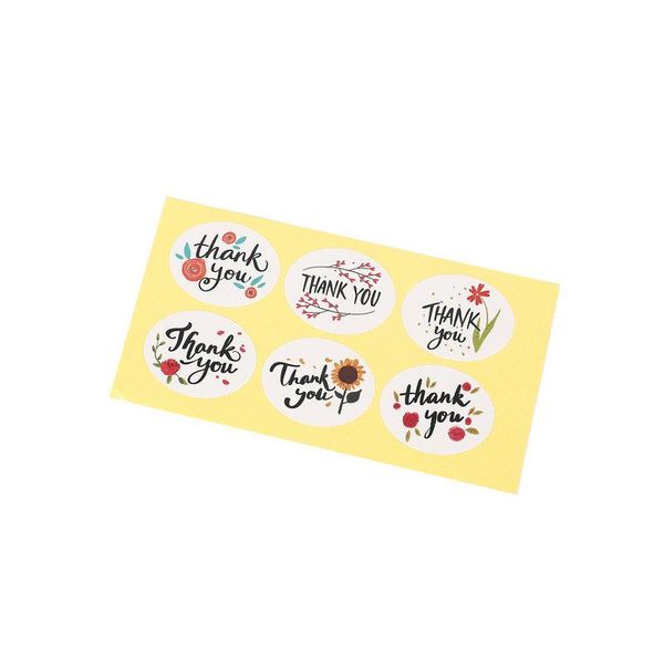

window stickers 60pcs/120pcs gift sealing thank you flower design scrapbooking thanksgiving birthday decorations labels
