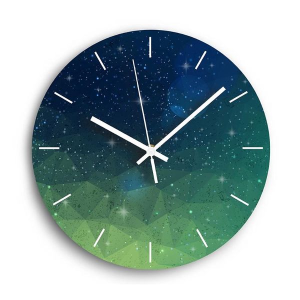 

wall clocks creative universe sky clock acrylic material silent movement bedroom living room decoration space time galaxy