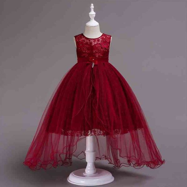 

kids for girls flower girl dresses long gown princess wedding party kid first communion, Red;yellow