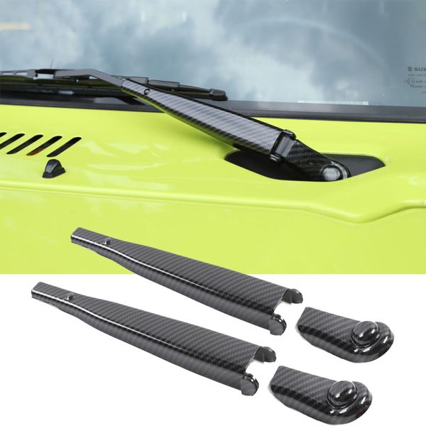 Front Windshield Wiper Blade Arms Trim Acessórios Decorativos para Suzuki Jimny 19+ ABS Fibra de Carbono