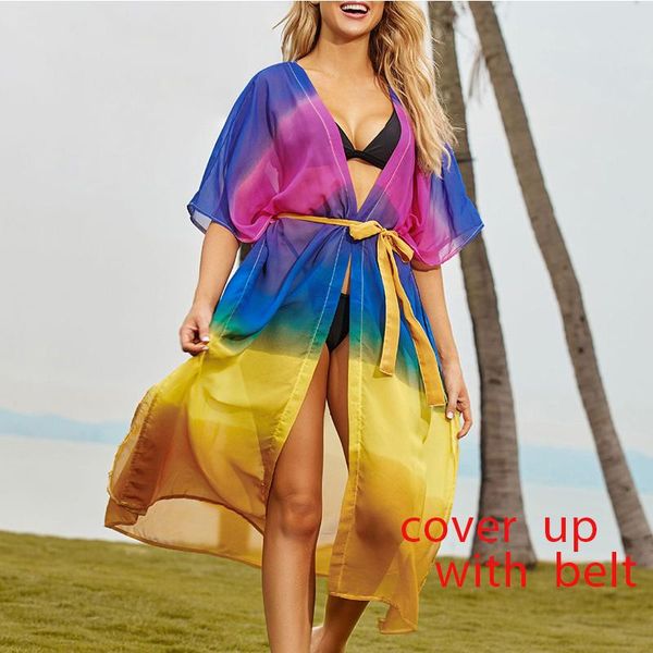 

women's swimwear colorful pareo beach cover up dress bikini women robe de plage cardigan summer ups kimono, White;black