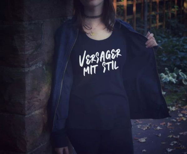 

women t-shirt loser with style favourite failure depression spells stress, White;black