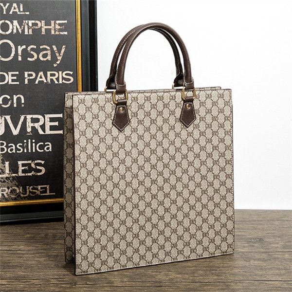 

wholesale brand women bag classic printed business handbag fashion professional leather mens and womens hand-held file bagss vintage men han
