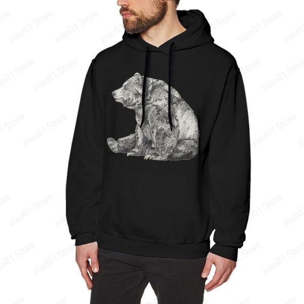 

men's hoodies & sweatshirts bear hoodie fashion graphics harajuku streetwear, Black