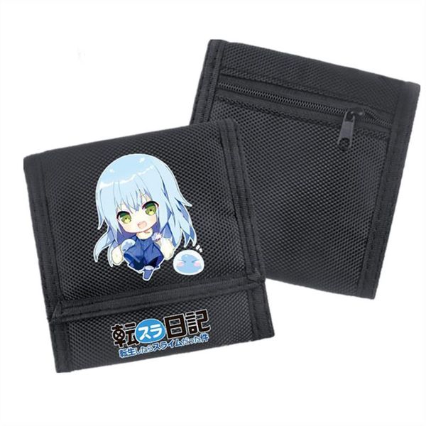 

wallets that time i got reincarnated as a slime cartoon short wallet kawaii coin purse canvas id card holder slim money bag, Red;black