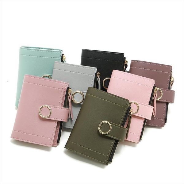 

women wallets small fashion brand leather purse ladies card bag for female money clip wallet, Red;black