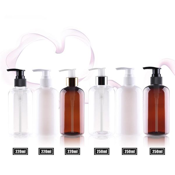 

x 24 plastic pet bottle with silver/gold aluminum lotion pump clear white brown container for liquid soap shower gel storage bottles & jars