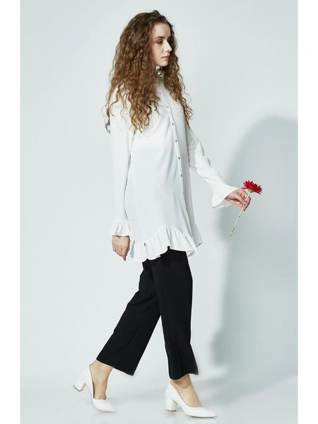 

women's pants & capris bayan klasik pantalon normal bel, Black;white