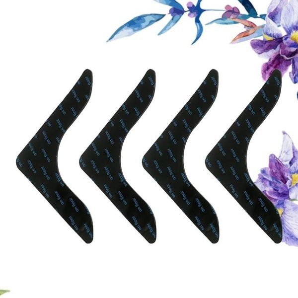 

4pcs carpet mat rug gripper anti curling non corners for floor (black) bath mats