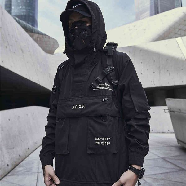 

men's hooded et, windproof raincoat, black, spring, Black;brown