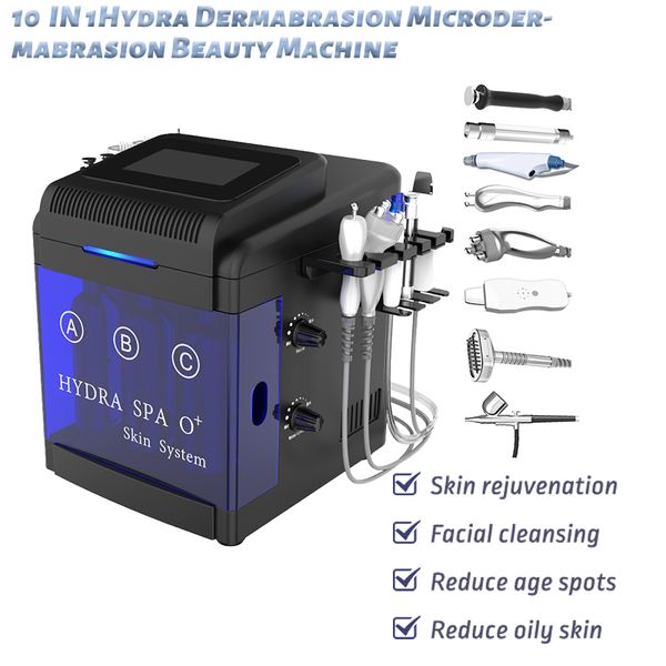 Portable 10 in 1 Hydra Microdermabrasion Machine Acqua Dermoabrasione Peeling Pulizia del viso Attrezzatura idrofacciale