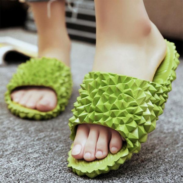 

slippers funny durian summer women shoes sandals home indoor soft flat antiskid slides couple men and fashion 2021, Black