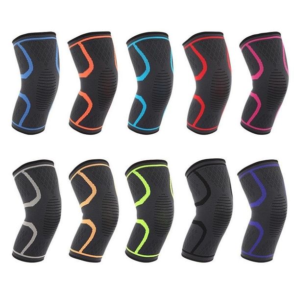 

elbow & knee pads silica gel non-slip kneepad football sports safety basketball training support protector protective gear 2pc, Black;gray