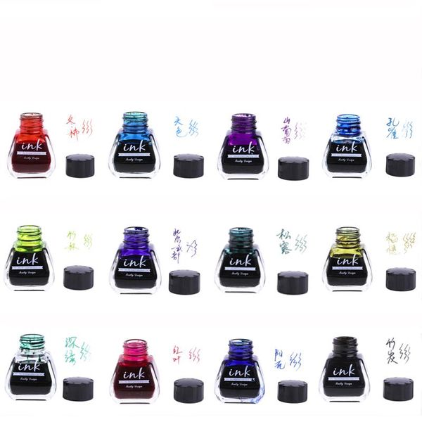 

fountain pens 12 colors non-carbon ink , 30ml capacity pen ink,dip