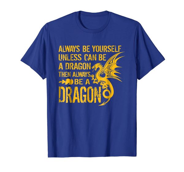 

always be yourself dragon tshirt, White;black