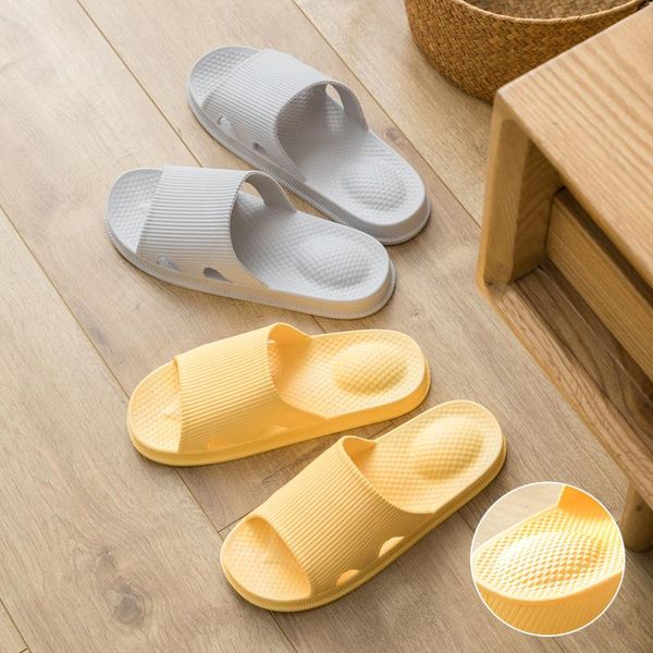 

slippers women men summer massage pvc bathroom anti-slip indoor home couples heightening breathable waterproof, Black