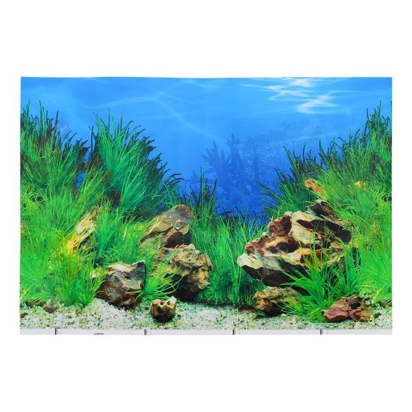 

seascape background sticker 3d double-sided aquarium wall decal decorations