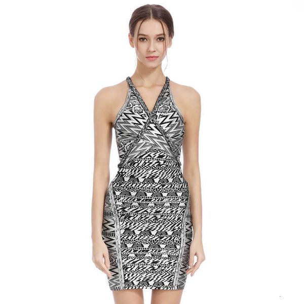 

luxury casual dresses two color v-neck high waist slim hip wrap skirt glue bandage auto show host drs, Black;gray