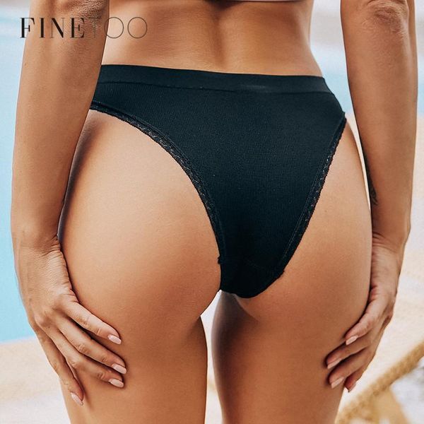 

women's panties finetoo 2pcs/set brazilian women low waist thongs -2xl lace underwear girls g-string panty female underpants lingerie, Black;pink