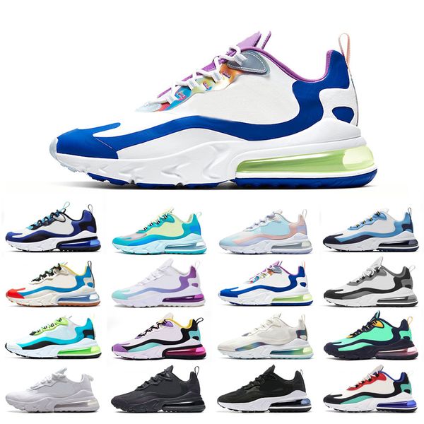

original react running shoes man woman triple white bauhaus oracle aqua bubble electro cream blue bright violet dusk purple easter size 36-4