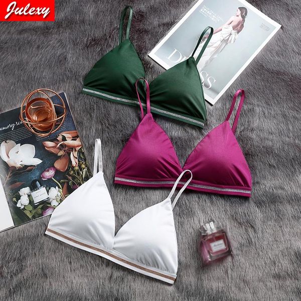 

bras julexy french triangle cup seamless ice silk women bralette beauty back wire female brassiere bra, Red;black