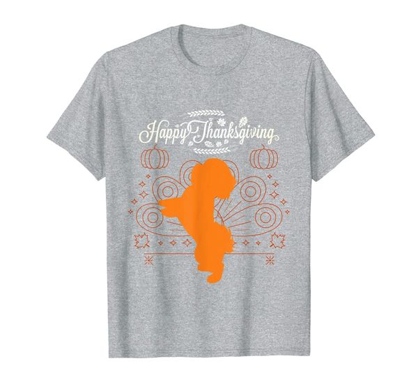 

happy thanksgiving bichon frise dog lover t-shirt, White;black