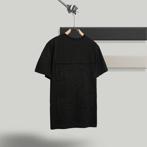 

off style white sticker arrstyle base short sleeve t-shirt, White;black