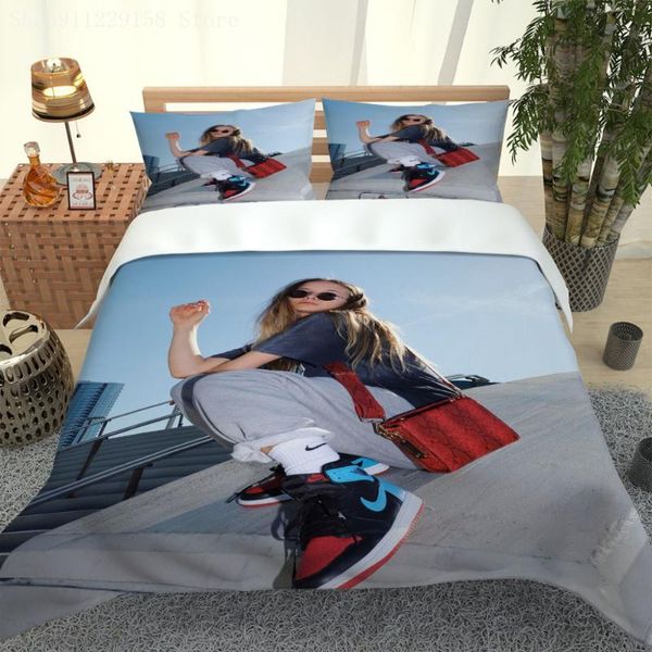 

bedding sets tide brand series luxury 3d printed down quilt cover pillowcase bedroomtextile hip hop