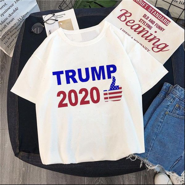 

election parade print womens t shirts short sleeve white casual girls slogan clothes tee