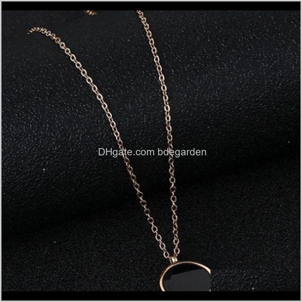 

necklaces & pendants drop delivery 2021 jewelry titanium steel o circle round pendant geometry necklace choker for women fashion nwiuu, Silver
