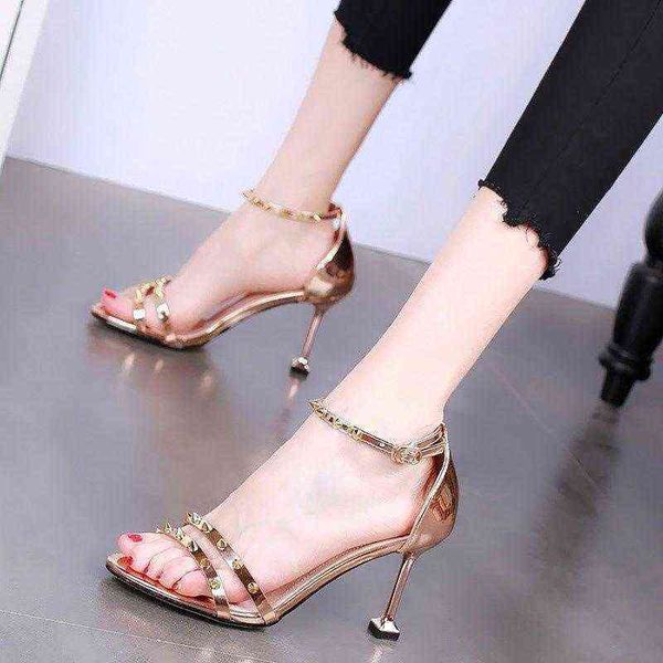 

shoes women sandals women summer new heel high heels women's red sandals chaussure femme zapatos mujer, Black