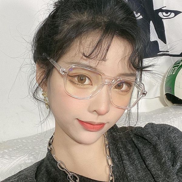 

anti-blue protection glasses optical prescription computer frame women men anti blue transparent decorative fashion sunglasses frames, Black