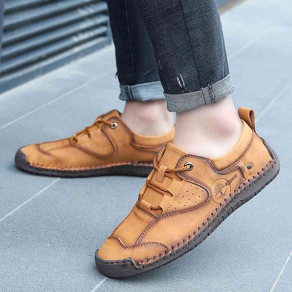 

dress shoes 2021 male fashion casual light comfortable flats genuine leather outdoor breathable walking sneakers tz7v, Black